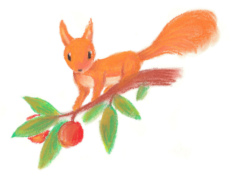 Ein Eichhörnchen in Pastell